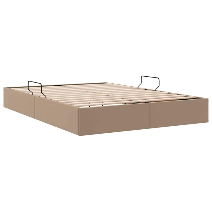 Letto con Contenitore Cappuccino 140 x 190 cm Pelle sintetica 3369948