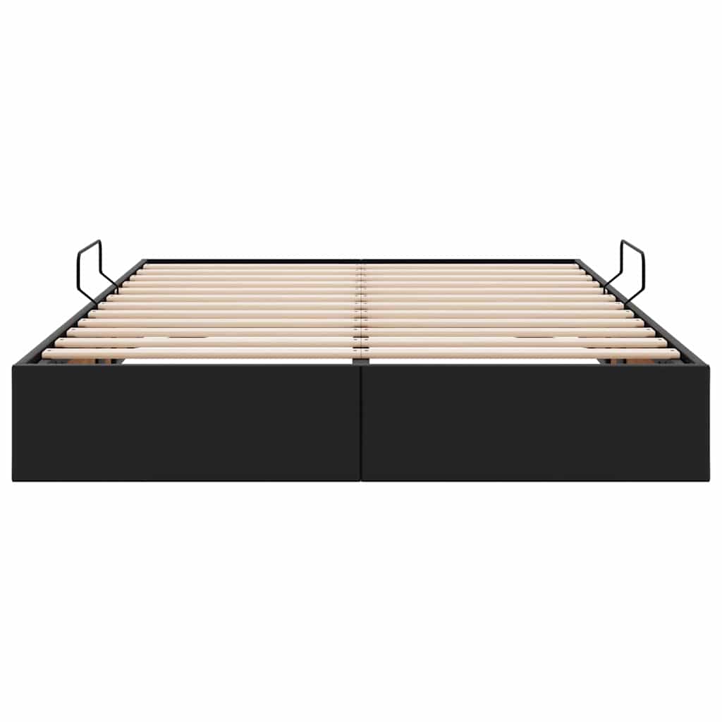 Letto con Contenitore Nero 140 x 200 cm Pelle sintetica 3369949