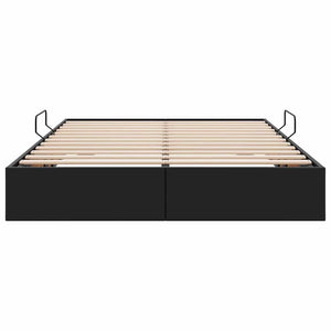 Letto con Contenitore Nero 140 x 200 cm Pelle sintetica 3369949