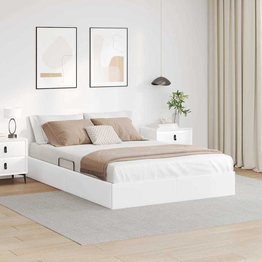 Letto con Contenitore Bianco Puro 140 x 200 cm Pelle sintetica 3369950