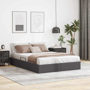 Letto con Contenitore Grigio 140 x 200 cm Pelle sintetica 3369951