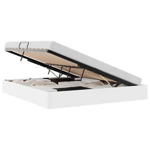 Letto con Contenitore Bianco Puro 160 x 200 cm Pelle sintetica 3369954