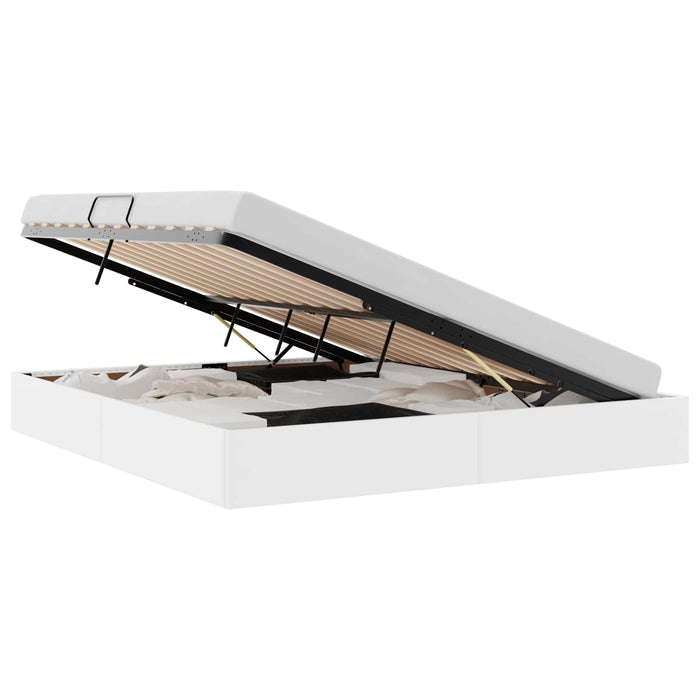 Letto con Contenitore Bianco Puro 160 x 200 cm Pelle sintetica 3369954