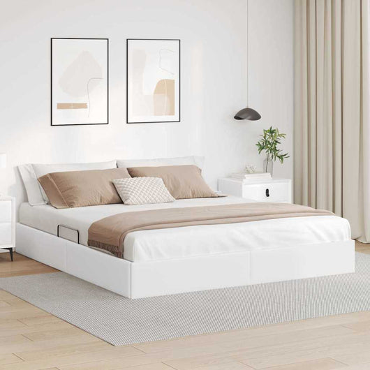 Letto con Contenitore Bianco Puro 180 x 200 cm Pelle sintetica 3369958