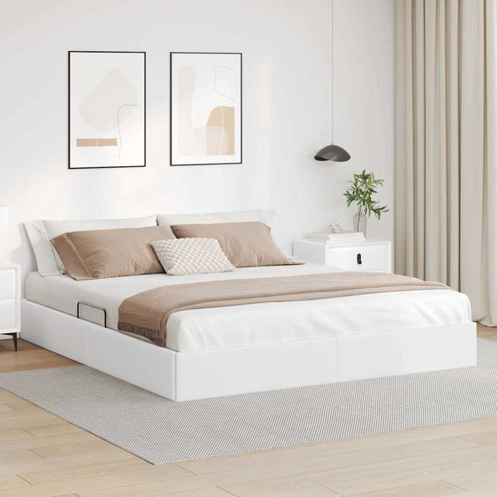Letto con Contenitore Bianco Puro 180 x 200 cm Pelle sintetica 3369958