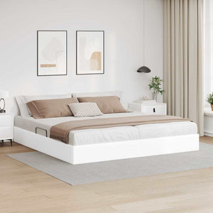 Letto con Contenitore Bianco Puro 200 x 200 cm Pelle sintetica 3369962