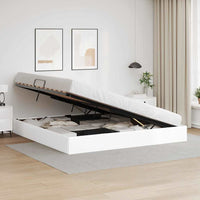 Letto con Contenitore Bianco Puro 200 x 200 cm Pelle sintetica 3369962