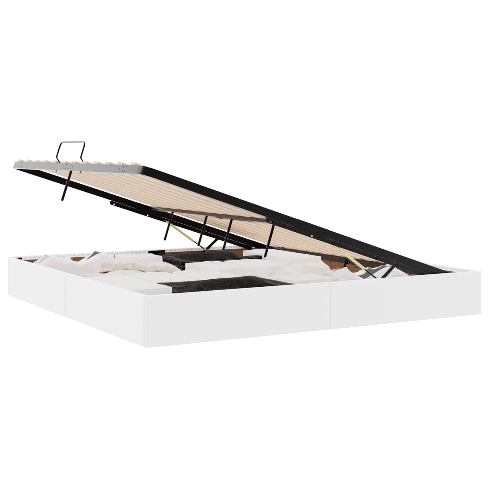 Letto con Contenitore Bianco Puro 200 x 200 cm Pelle sintetica 3369962