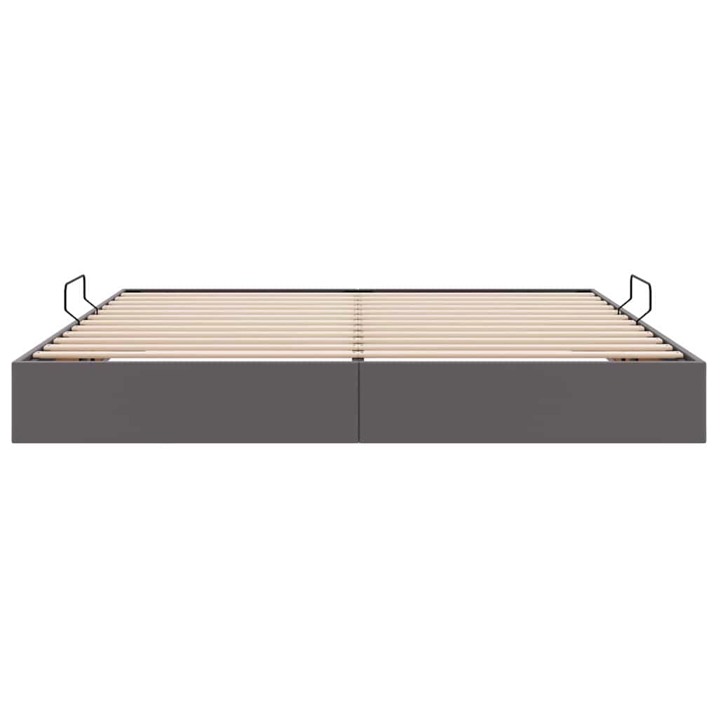 Letto con Contenitore Grigio 200 x 200 cm Pelle sintetica 3369963