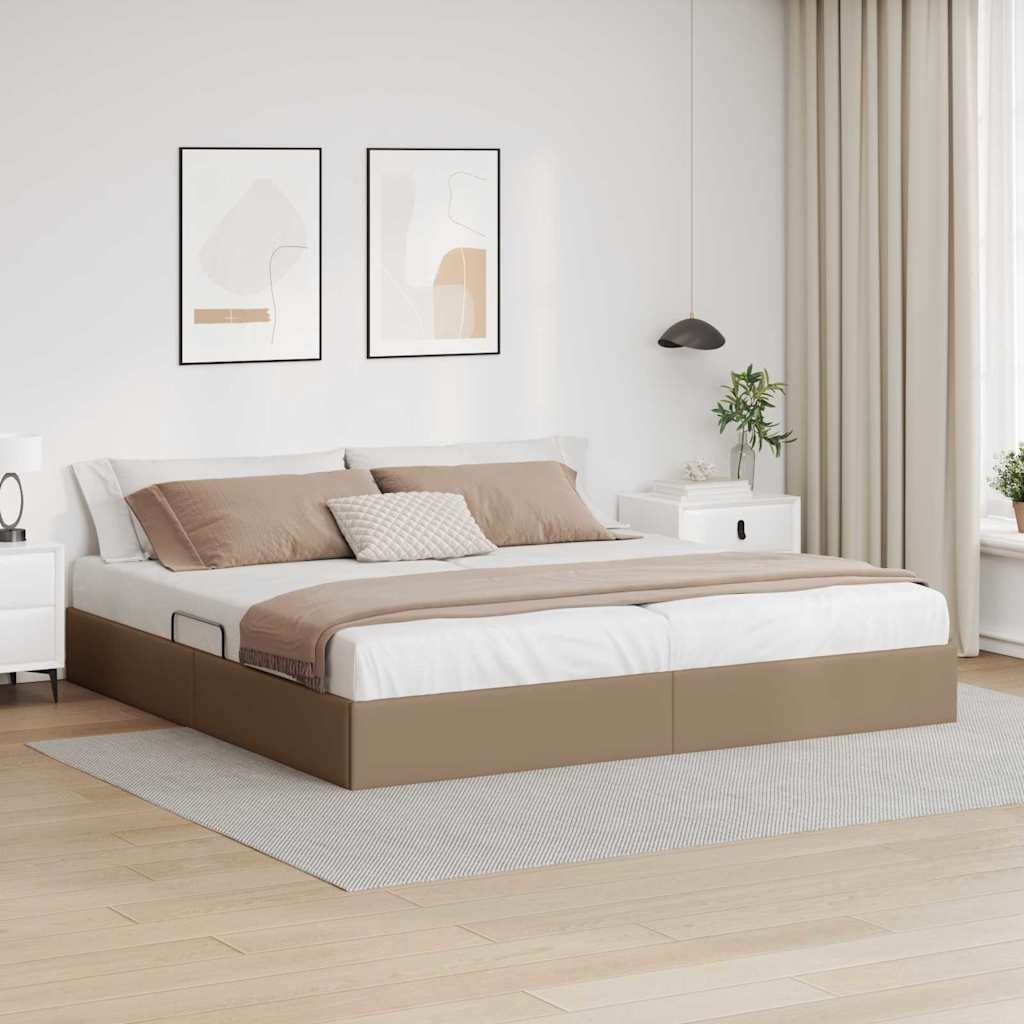 Letto con Contenitore Cappuccino 200 x 200 cm Pelle sintetica 3369964