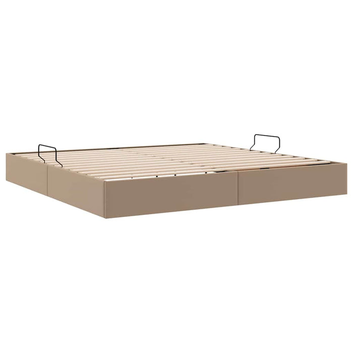 Letto con Contenitore Cappuccino 200 x 200 cm Pelle sintetica 3369964