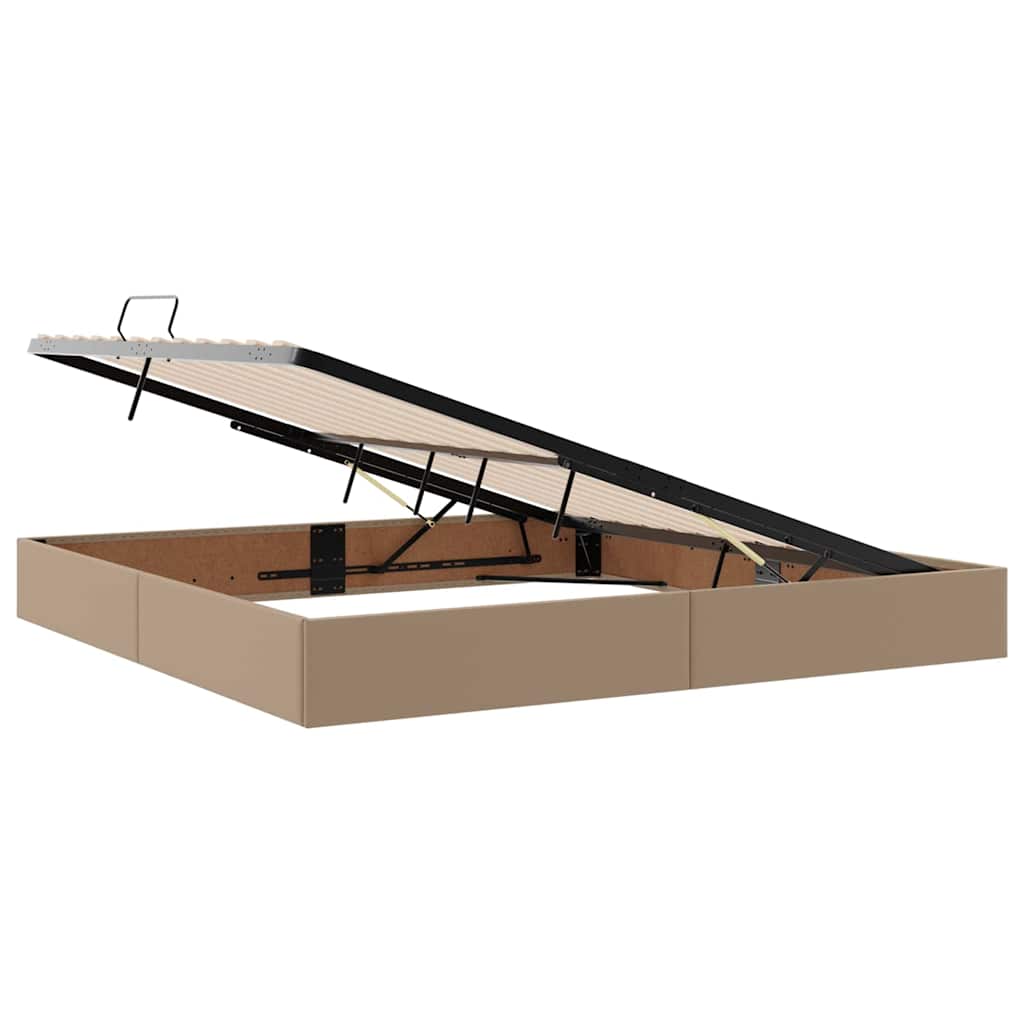 Letto con Contenitore Cappuccino 200 x 200 cm Pelle sintetica 3369964