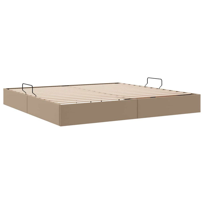 Letto con Contenitore Cappuccino 200 x 200 cm Pelle sintetica 3369964