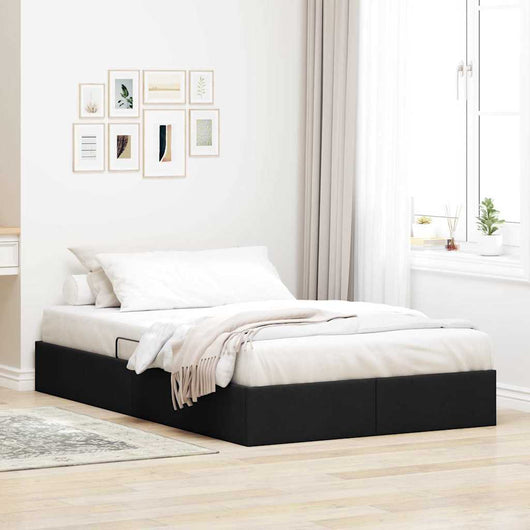 Letto con Contenitore con materasso Nero 120 x 200 cm Tessuto 3370000