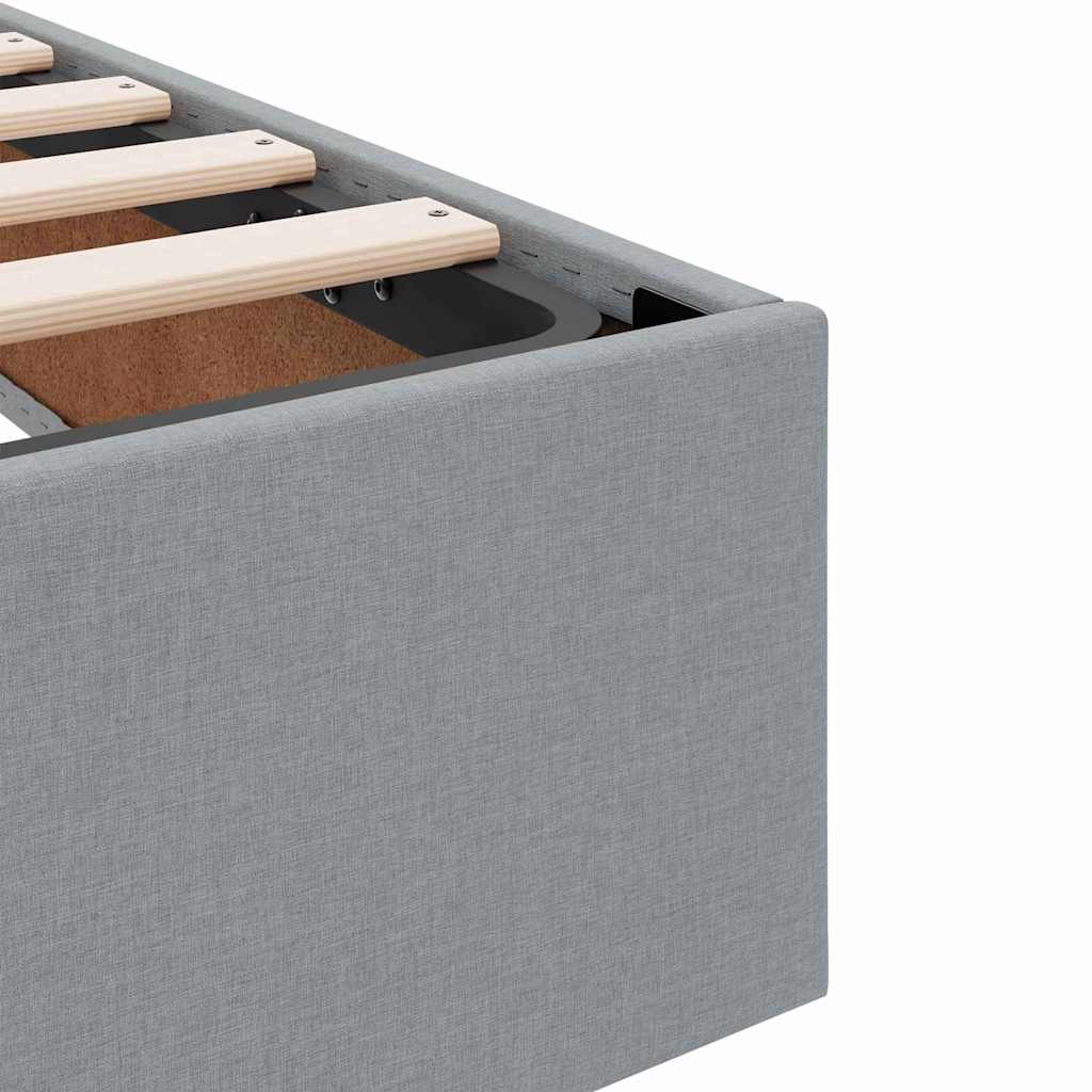 Letto con Contenitore Grigio chiaro 120 x 200 cm Tessuto 3370004