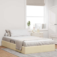Letto con Contenitore con materasso Crema 120 x 200 cm Tessuto 3370008