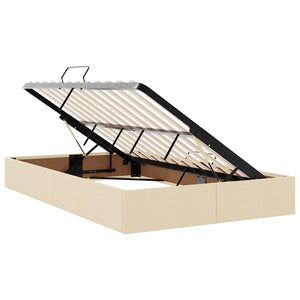 Letto con Contenitore con materasso Crema 120 x 200 cm Tessuto 3370008