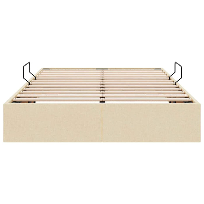Letto con Contenitore con materasso Crema 120 x 200 cm Tessuto 3370008