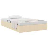Letto con Contenitore con materasso Crema 120 x 200 cm Tessuto 3370008
