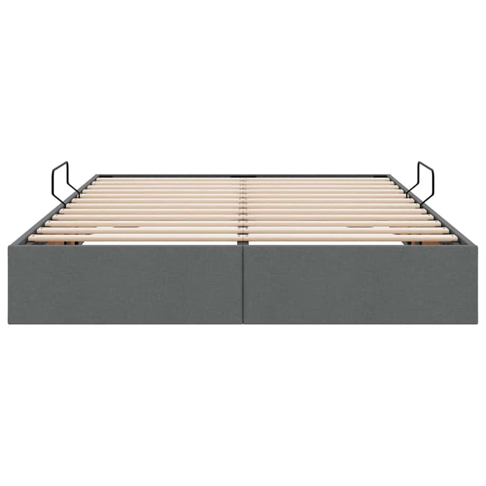 Letto con Contenitore Grigio scuro 140 x 190 cm Tessuto 3370011