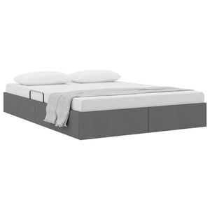 Letto con Contenitore Grigio scuro 140 x 190 cm Tessuto 3370011