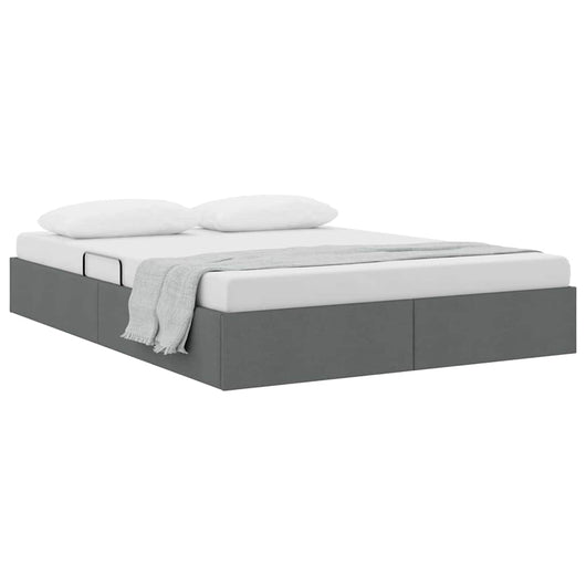 Letto con Contenitore Grigio scuro 140 x 190 cm Tessuto 3370011