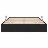 Letto con Contenitore con materasso Nero 140 x 190 cm Tessuto 3370012