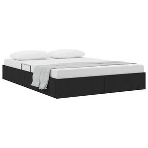 Letto con Contenitore con materasso Nero 140 x 190 cm Tessuto 3370012