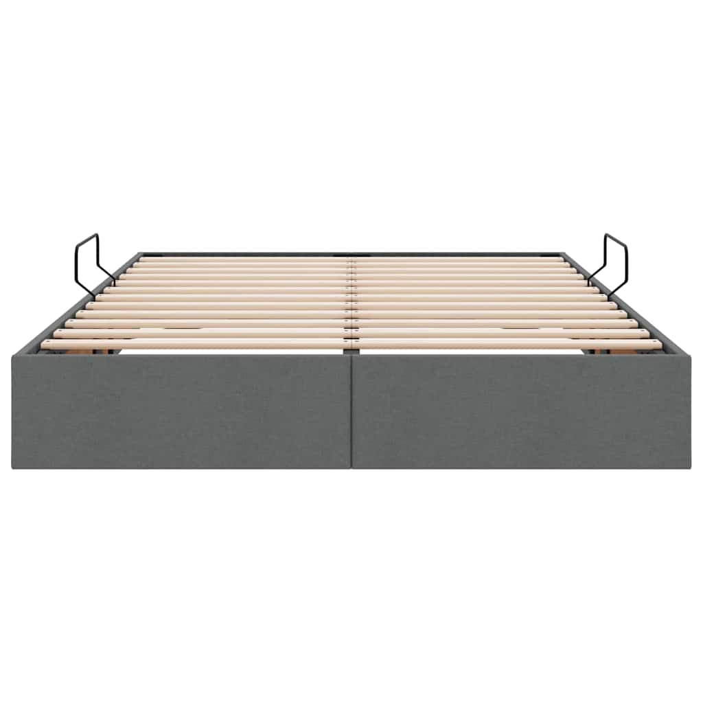 Letto con Contenitore Grigio scuro 140 x 200 cm Tessuto 3370017