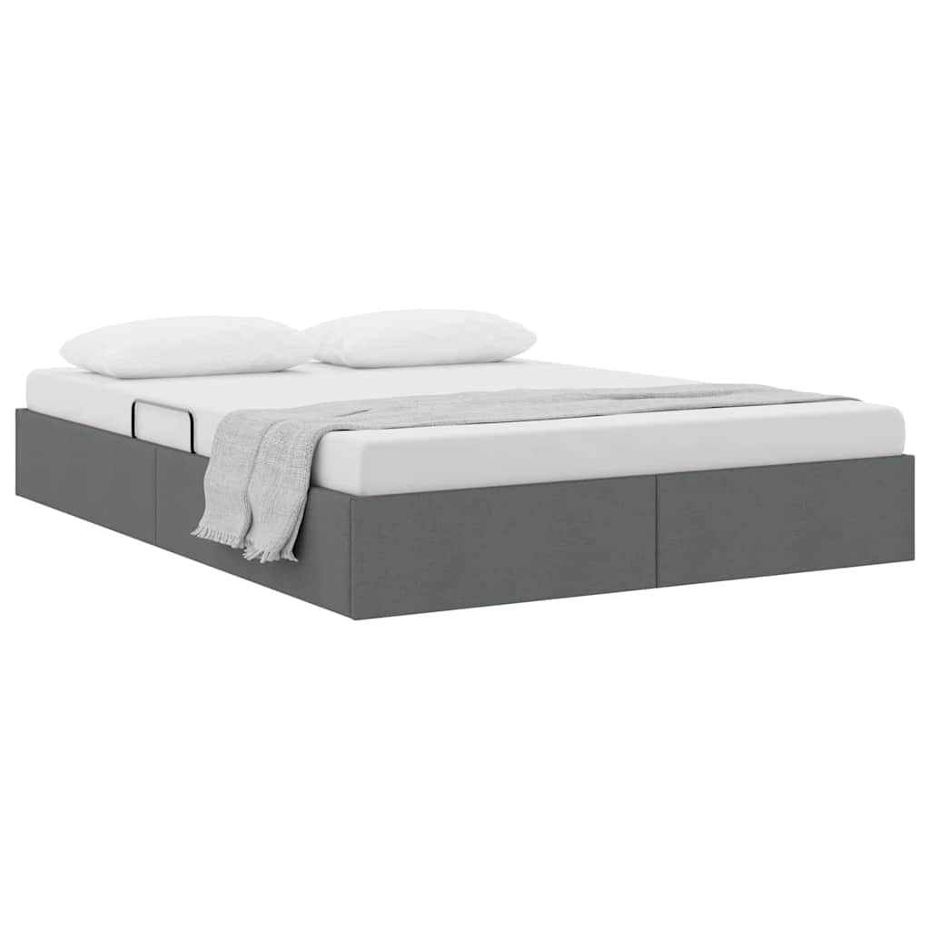 Letto con Contenitore Grigio scuro 140 x 200 cm Tessuto 3370017