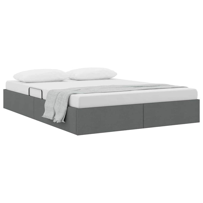 Letto con Contenitore Grigio scuro 140 x 200 cm Tessuto 3370017