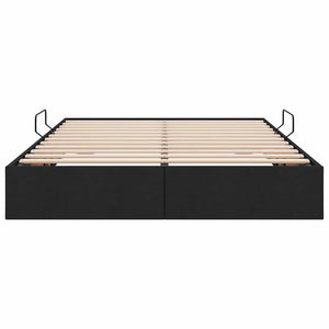 Letto con Contenitore con materasso Nero 140 x 200 cm Tessuto 3370018