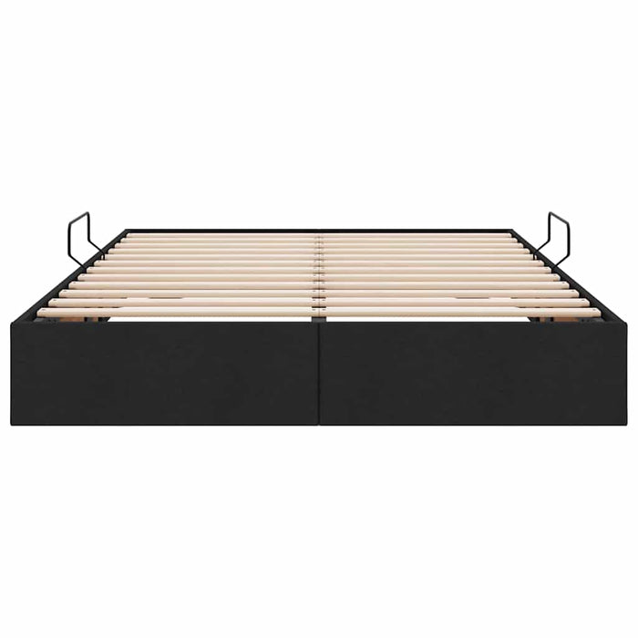 Letto con Contenitore con materasso Nero 140 x 200 cm Tessuto 3370018