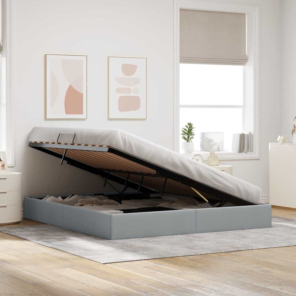 Letto con Contenitore Grigio chiaro 160 x 200 cm Tessuto 3370022