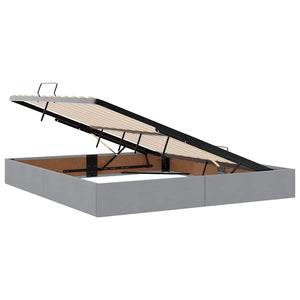 Letto con Contenitore Grigio chiaro 160 x 200 cm Tessuto 3370022