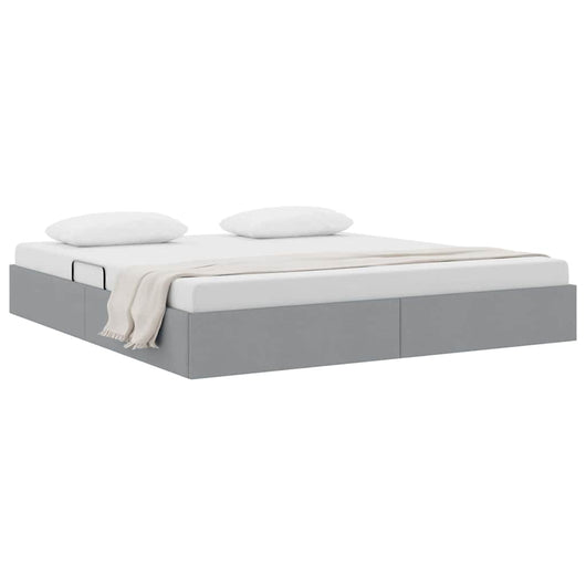 Letto con Contenitore Grigio chiaro 160 x 200 cm Tessuto 3370022