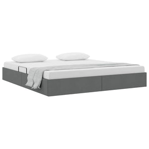 Letto con Contenitore Grigio scuro 160 x 200 cm Tessuto 3370023