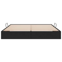 Letto con Contenitore con materasso Nero 160 x 200 cm Tessuto 3370024