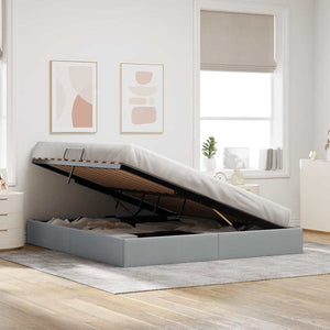 Letto con Contenitore Grigio chiaro 180 x 200 cm Tessuto 3370028