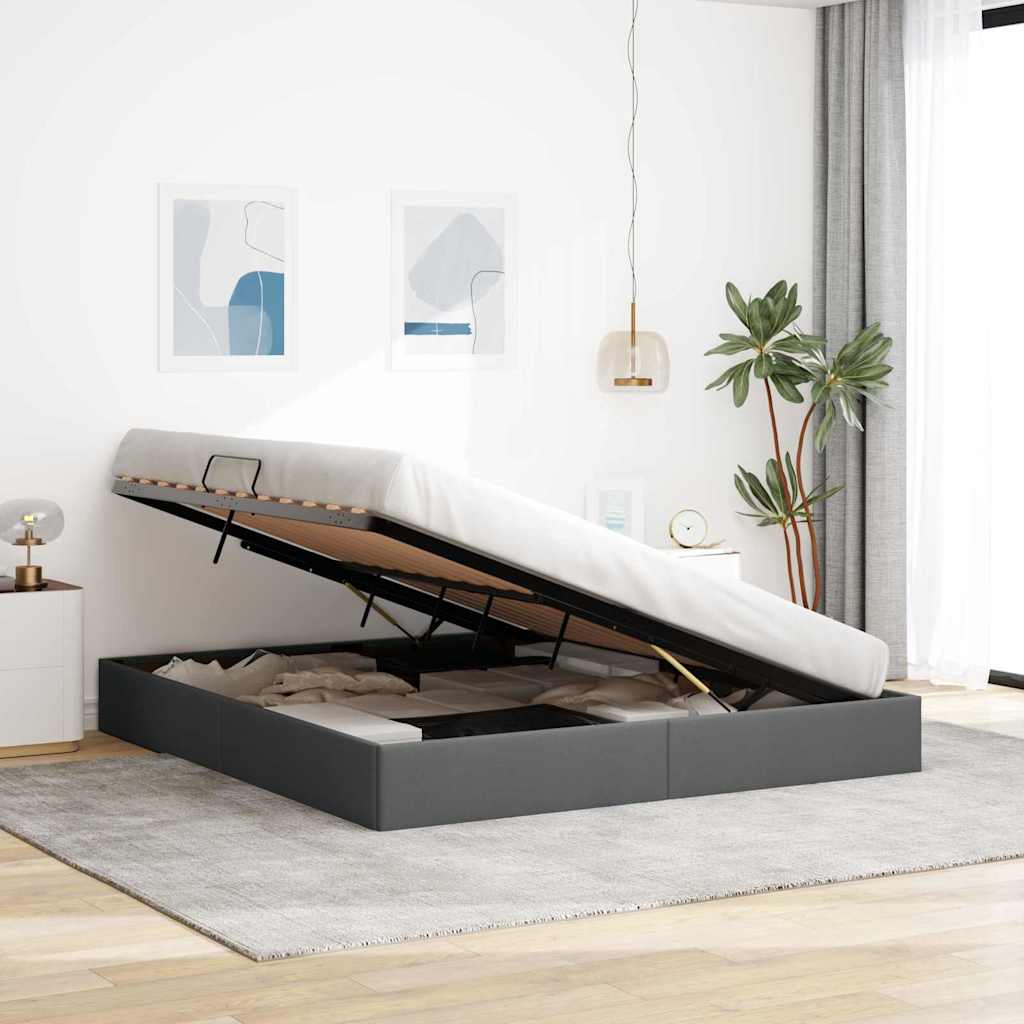 Letto con Contenitore Grigio scuro 180 x 200 cm Tessuto 3370029