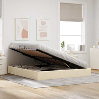 Letto con Contenitore con materasso Crema 180 x 200 cm Tessuto 3370032