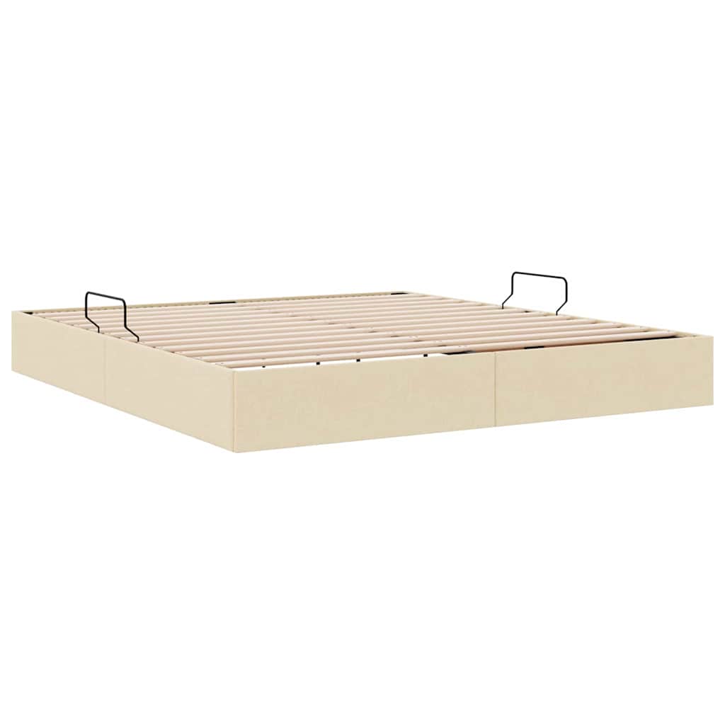 Letto con Contenitore con materasso Crema 180 x 200 cm Tessuto 3370032