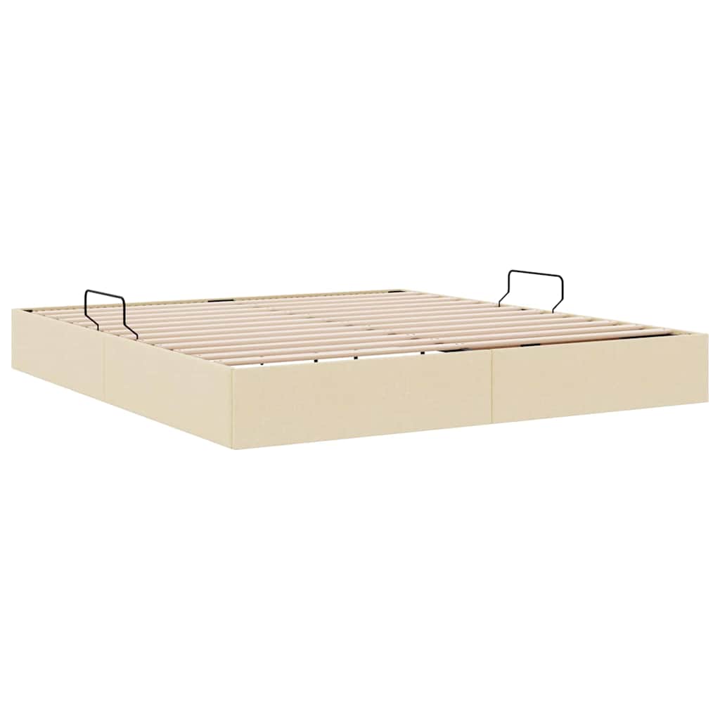 Letto con Contenitore con materasso Crema 180 x 200 cm Tessuto 3370032