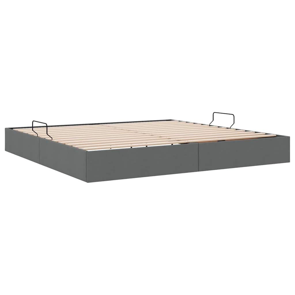Letto con Contenitore Grigio scuro 200 x 200 cm Tessuto 3370035