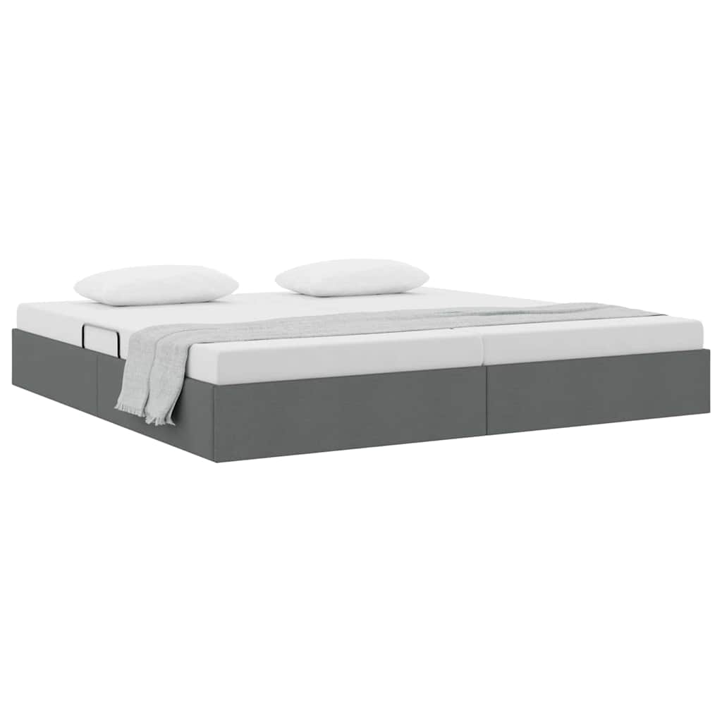 Letto con Contenitore Grigio scuro 200 x 200 cm Tessuto 3370035