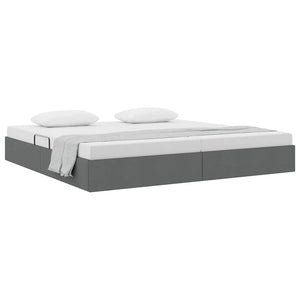 Letto con Contenitore Grigio scuro 200 x 200 cm Tessuto 3370035