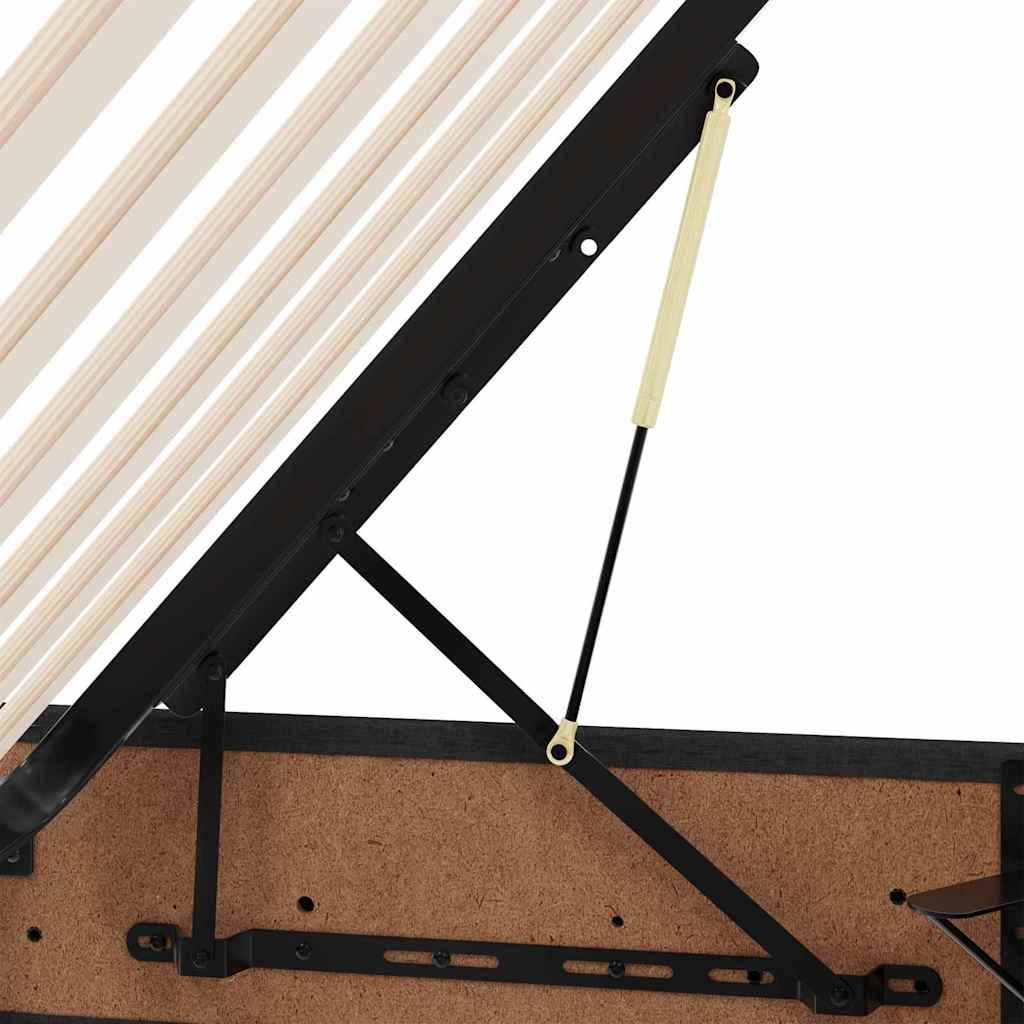 Letto con Contenitore con materasso Nero 200 x 200 cm Tessuto 3370036