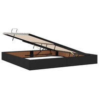 Letto con Contenitore con materasso Nero 200 x 200 cm Tessuto 3370036