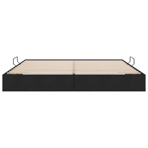 Letto con Contenitore con materasso Nero 200 x 200 cm Tessuto 3370036