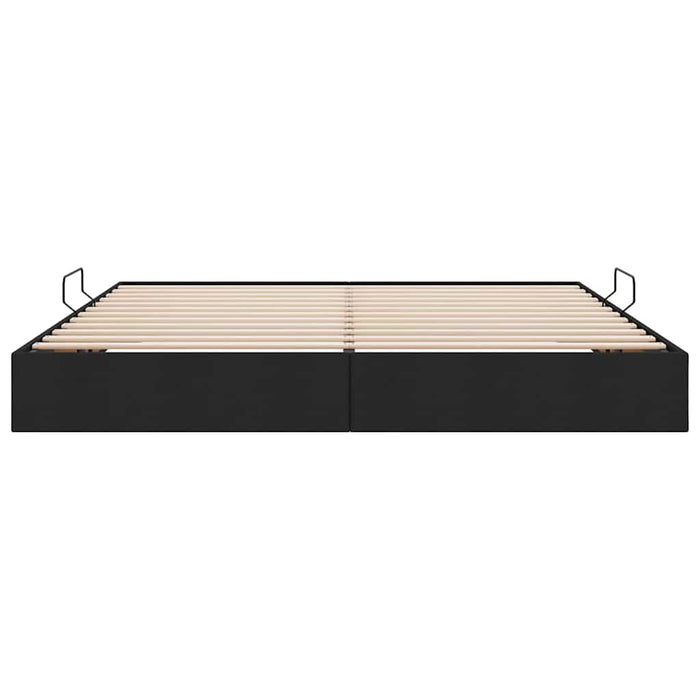 Letto con Contenitore con materasso Nero 200 x 200 cm Tessuto 3370036